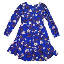 ASTR The Label Dress Women's Medium Blue Floral Print Long Sleeve Knee Length