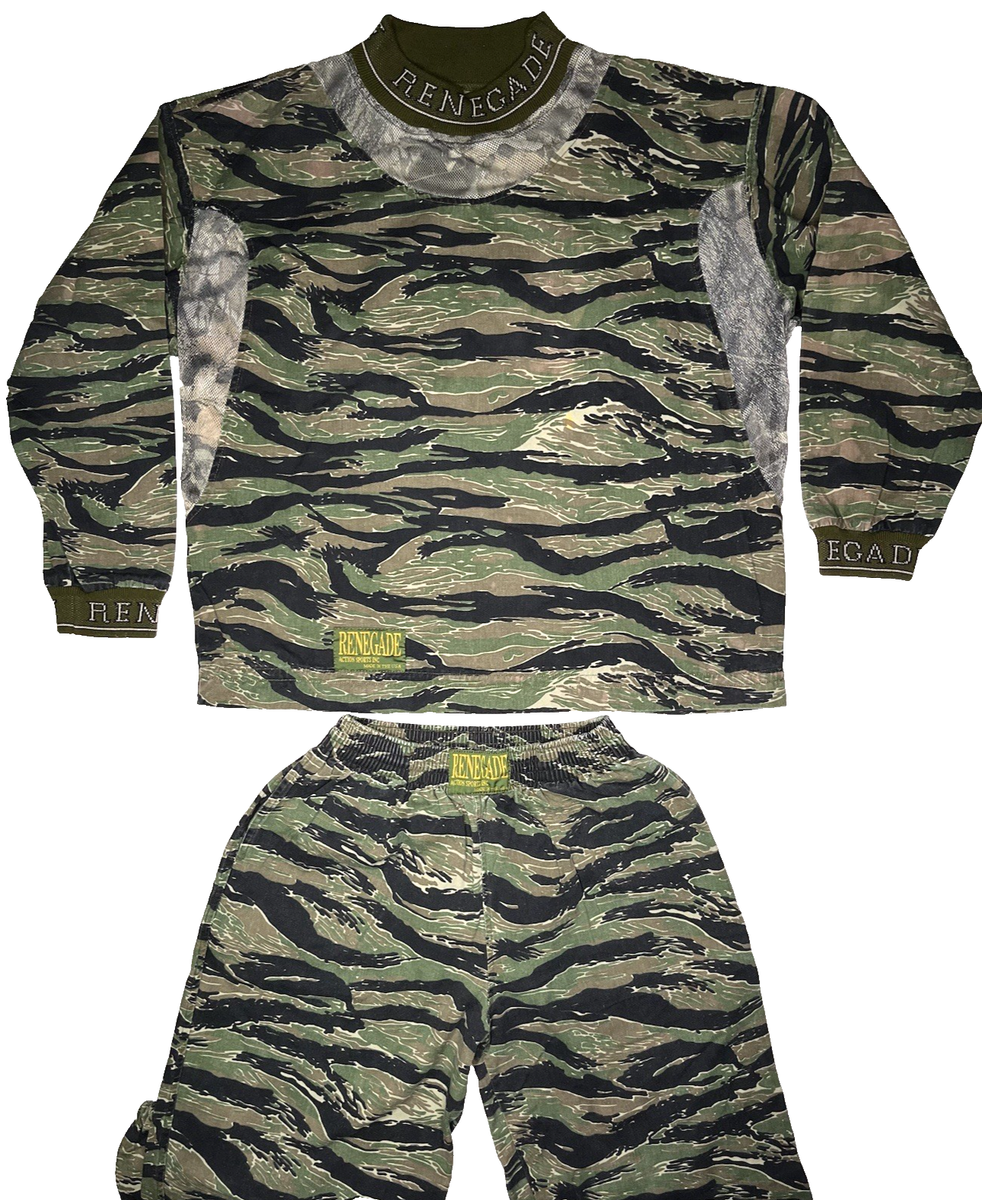 Maillot De Paintball Vintage Renegade Action Sports – Camouflage Vert, Taille M, Fabriqué Aux USA