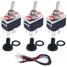 3Pcs Heavy Duty Rocker Toggle Switch 16A 250V AC DPDT 2 Position 6 Pin ON/ON Sw