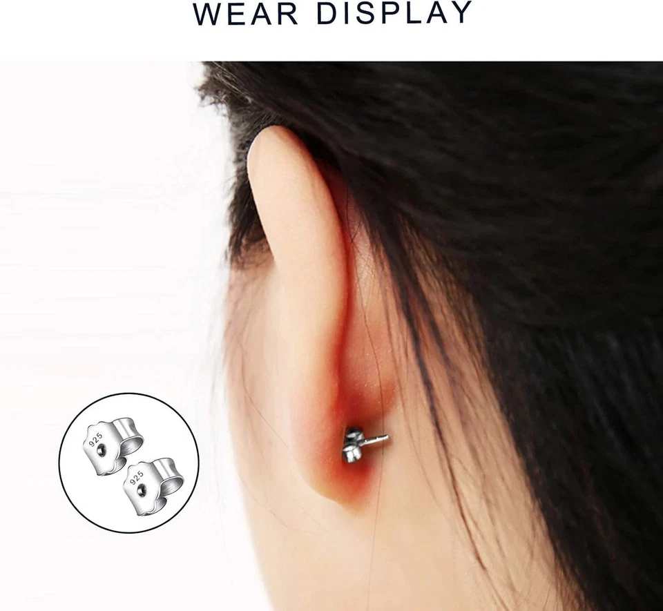 30 piezas/15 pares de pendientes de plata de ley 925 de repuesto con bloqueo seguro de oreja Foto 4 de 4