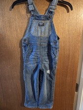 Osh Kosh B'Gosh Boys Toddler Sz 4t Denim Overalls See Pics Blue Jean