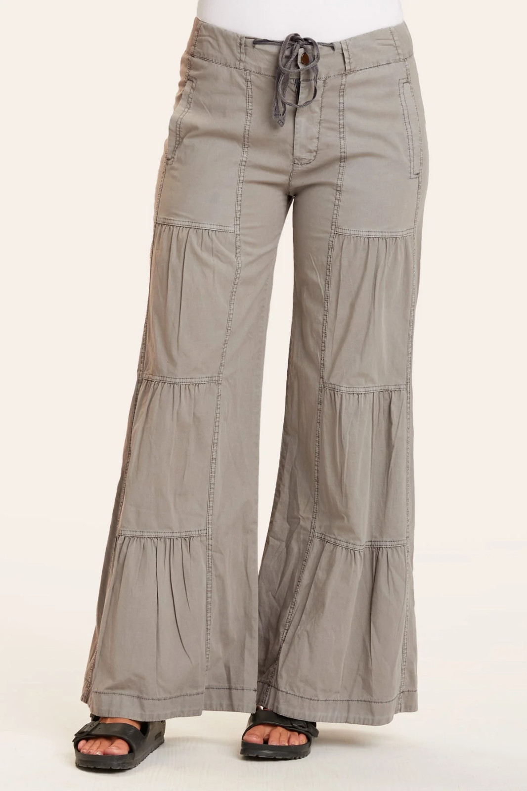 XCVI Wearables Terraced Wide Leg Pants Color Frost Size Small EUC