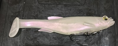 Megabass MAGDRAFT 8 Inch Albino Pearl Shad Swimbait 8  - Mag Draft