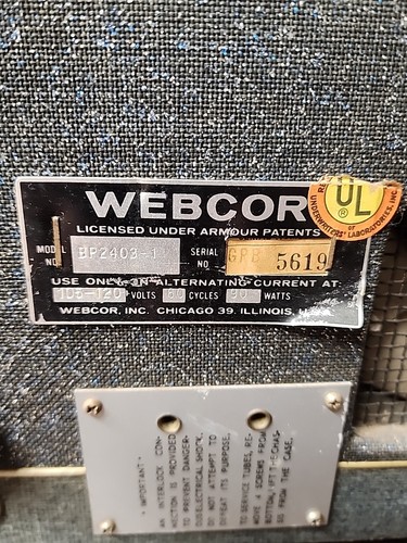 Vintage Webcor Viscount lll Reel-to-Reel Tape Recorder High-Fidelity With Case - Picture 21 of 24