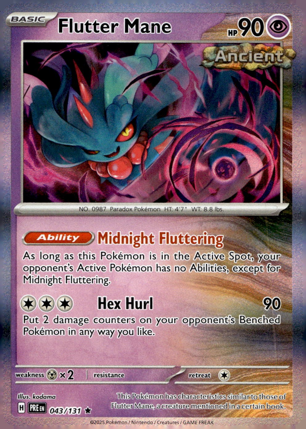 Flutter Mane 043/131 Holo Rare Prismatic Evolutions Pokemon Near Mint