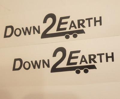 DOWN2EARTH down to earth TRAILERS Decals STICKER (2)  Gloss BLACK 24'' FAST USA