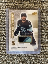 2024-25 Upper Deck Premier Gold Premium Mem. Matty Beniers #5 Kraken /25
