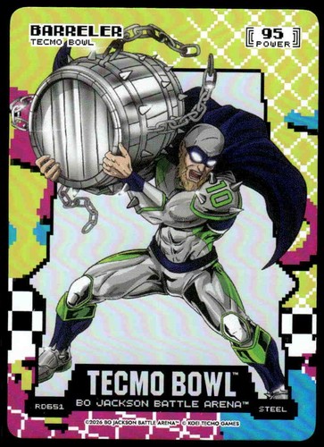 2026 Bo Jackson Battle Arena TECMO BOWL BOBA 80s RAD Barreler Steel
