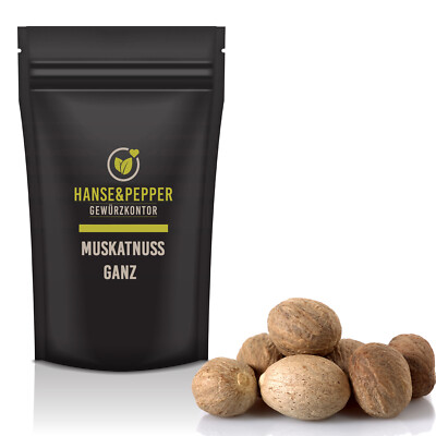 50 Stück Muskatnuss ganz Muskatnüsse natürlich vom Hanse&Pepper Gewürzkontor