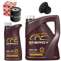 MotoröL Filter Set Mannol Energy 5W-30 6 Liter + Schraube FüR Opel Omega B 3.0