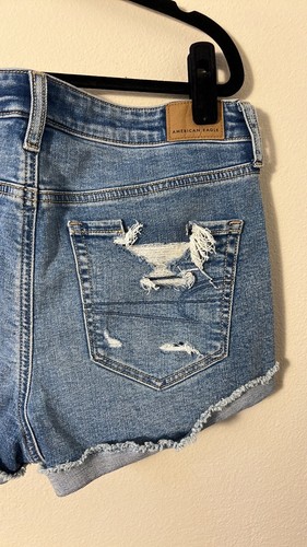 NWT! American Eagle Outfitters Stretch High-Waisted Denim Shortie Short Size 6 - Picture 6 of 10