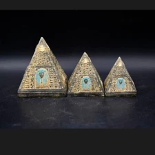 Egyptian Pyramid Souvenir Statue Handmade Basalt Egyptian Pharaohs Kings