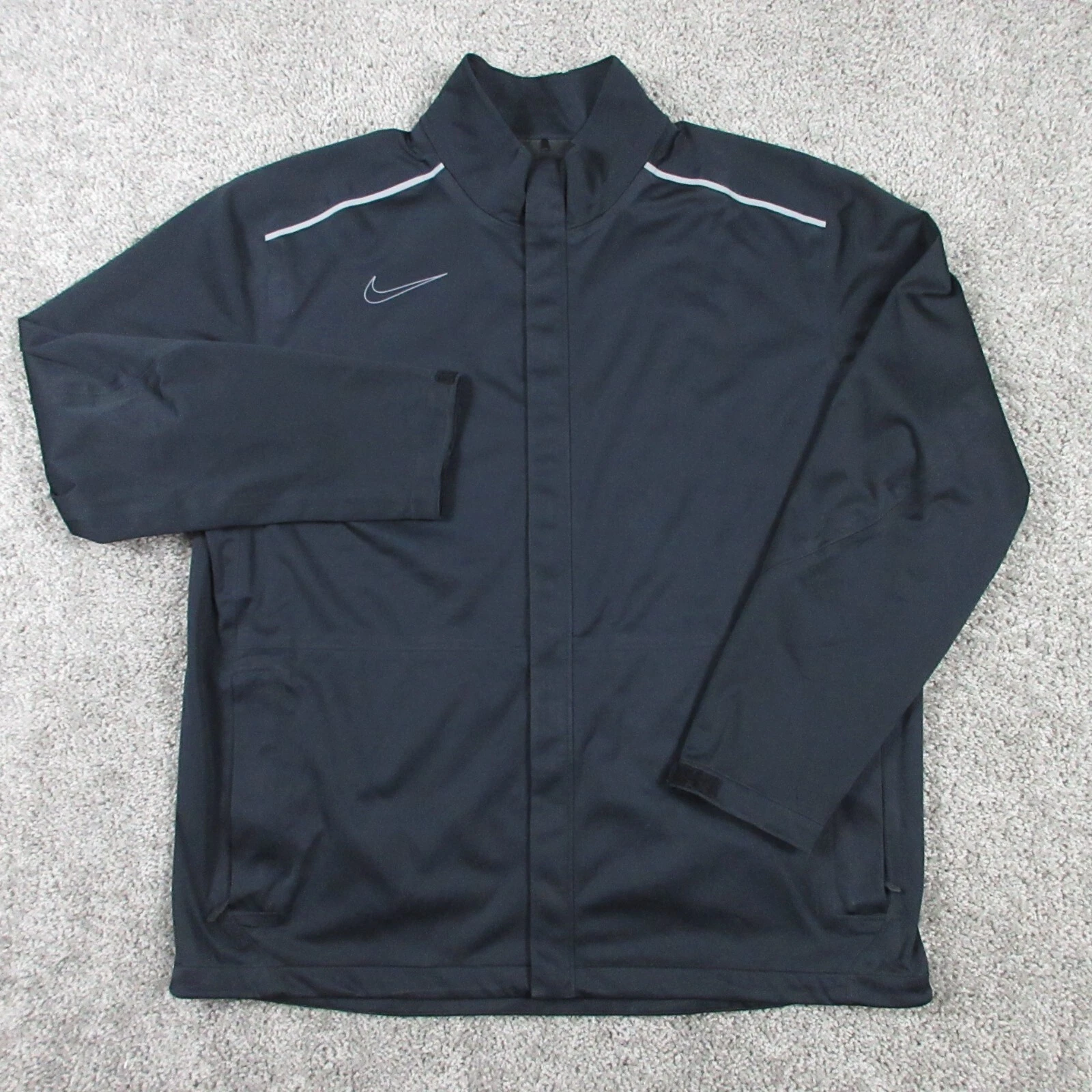 Nike Jacket Mens Extra Large Black Windbreaker Storm Fit Golf Swoosh Logo Sport