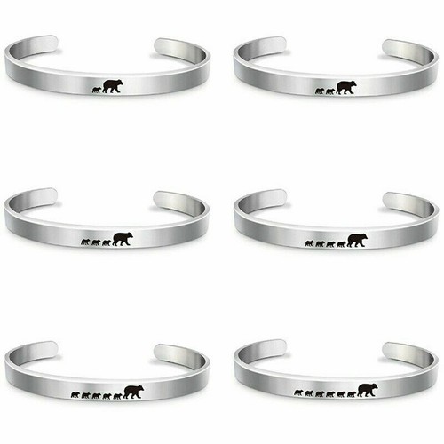 Mama Bear Cub Open Bracelet Cuff Bangle 