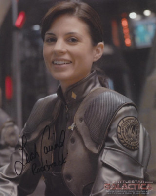 LEAH CAIRNS als Rennstrecke - Battlestar Galactica ORIGINAL SIGNED AUTOGRAMM