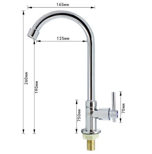 Single Lever Basin Mixer Tap Cold Water Kitchen Sink Mixer Arm E2N6 Q5H1 - Picture 11 of 11