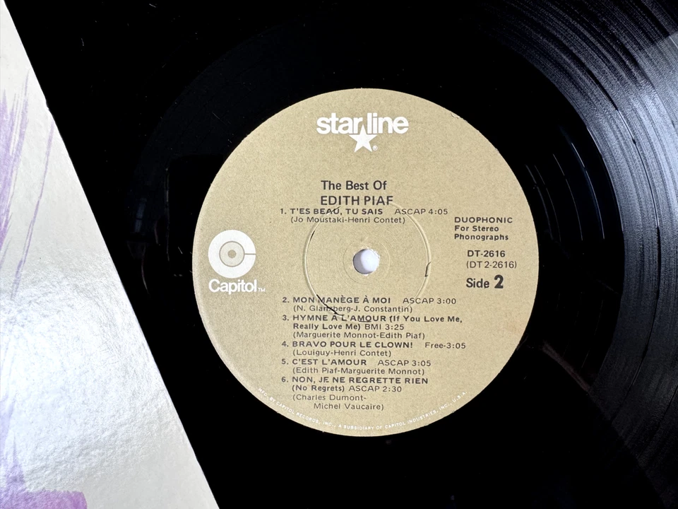 The Best of Edith Piaf LP Vinyl Record Album (Mono) - Image 4 of 4