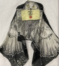 Harry Potter Owl Hedwig Scarf Shawl Neck Head Wrap Lightweight Wing Hogwarts Blk