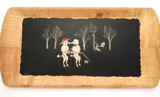 VTG MCM Kentley Co Tray Romance Fifi & Pepe Poodles Scene 2 Fascination 1952 USA