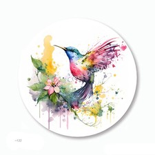 Rainbow Hummingbird Scrapbook Stickers Favors Envelope Seals Bird Labels