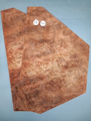 2 BLATT AMERIKANISCHER MASER NUSSBAUM FURNIER INTARSIEN 23 X 30 CM HOLZ EB256