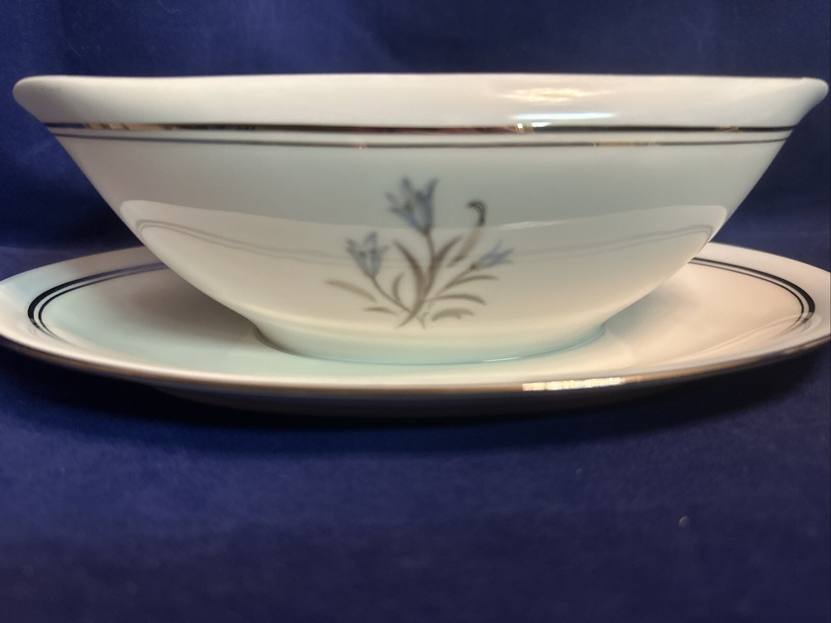 Noritake “BLUEBELL” Oval Gravy Bowl w/ Base #5558 Fine China Japan