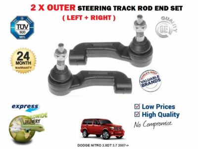 FOR DODGE NITRO 2.8DT 3.7 2007->  2x OUTER STEERING TRACK TIE RACK ROD END