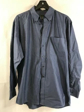 Jos A. Bank Traveler's Collection Button Down Shirt Blue Solid Men Size M Medium