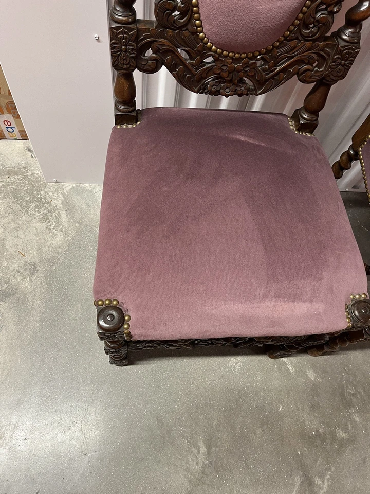 ANTIQUE VICTORIAN JACOBEAN ENGLISH OAK CIRCA 1860 CARVED Set Of 2 CHAIRS Cherub - Image 4 of 4