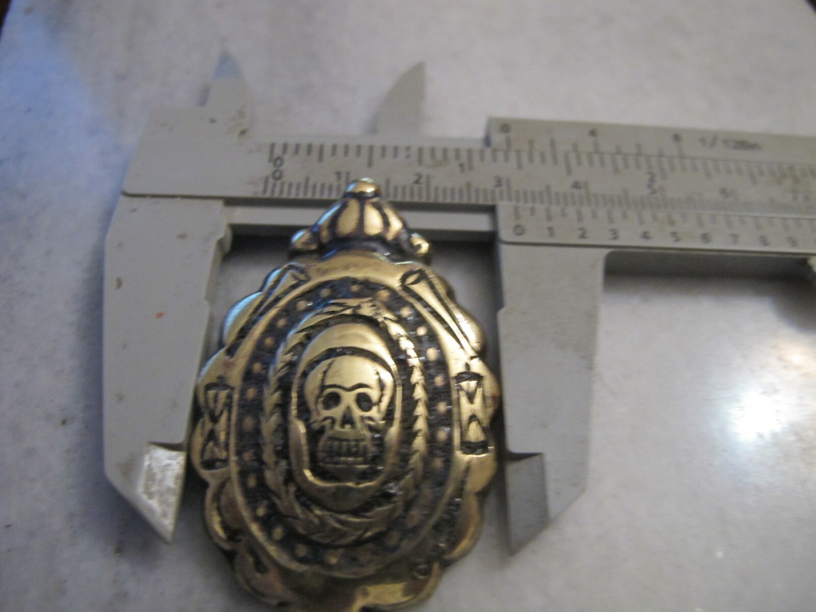Rare Antique Pre/ Georgian Bronze Enamel Memento Mori Skull Pendant | eBay