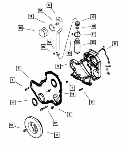 Junta de la caja de engranajes del motor para Dodge Ram 2500 2001-2002 (P/N 5003941AB)
