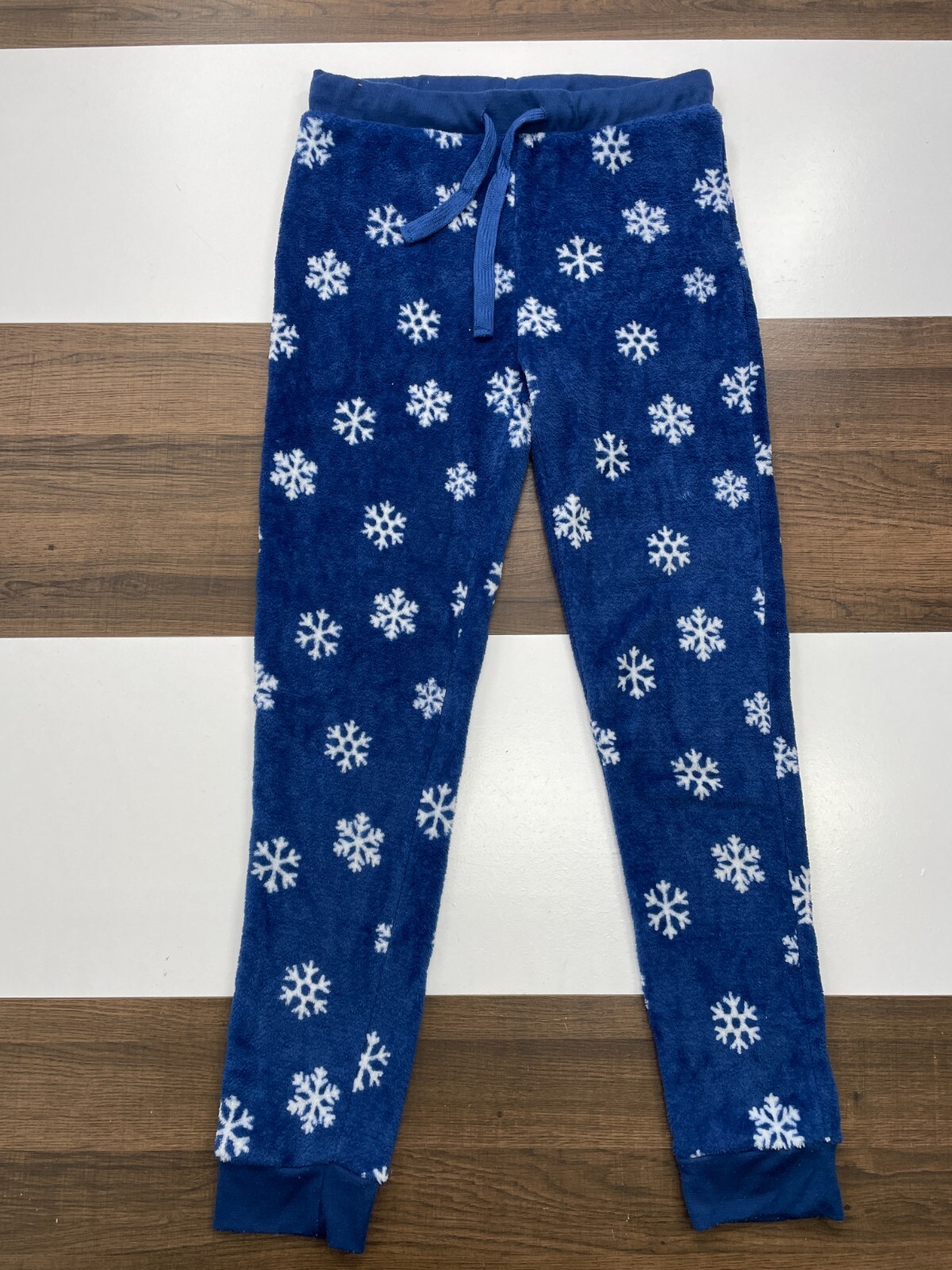 Disney Womens L Blue Frozen Snowflake All Over Print Fleece Pajama