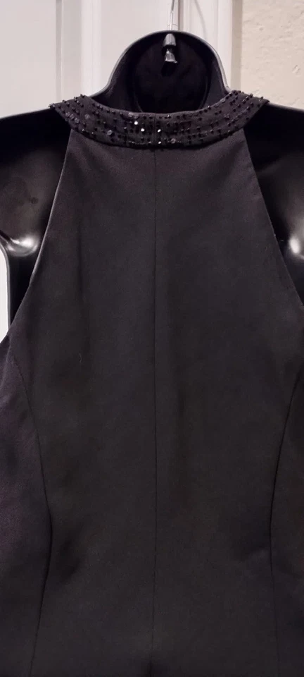 Vestido de fiesta SANDRA DARREN talla 8 negro forrado halter. Foto 4 de 4