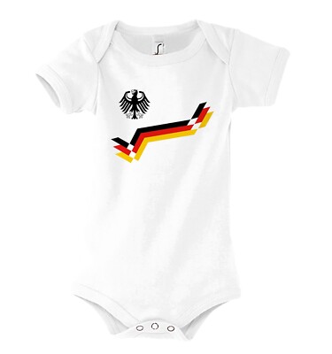 Youth Designz Baby Strampler Deutschland mit Retro Fußball Trikot Body WM Fans