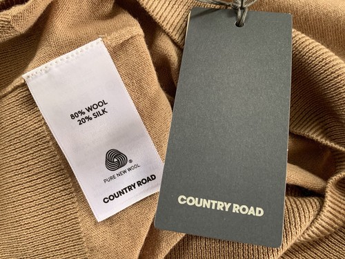 COUNTRY ROAD wool silk short sleeve knit biscuit | SIZE: L, 14 | $129 new - Picture 11 of 11