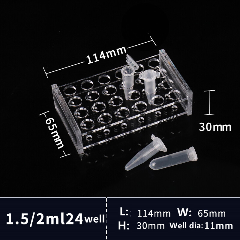 2ml 24 Grids Acrylic Plastic Test Tube Rack Holder Clear Storage rack UK