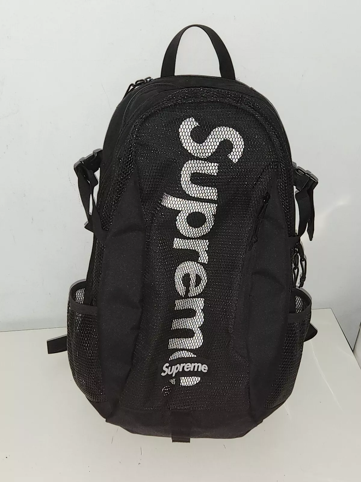SS20 Supreme Schwarz Rucksack Cordura Tasche Netz Rucksack