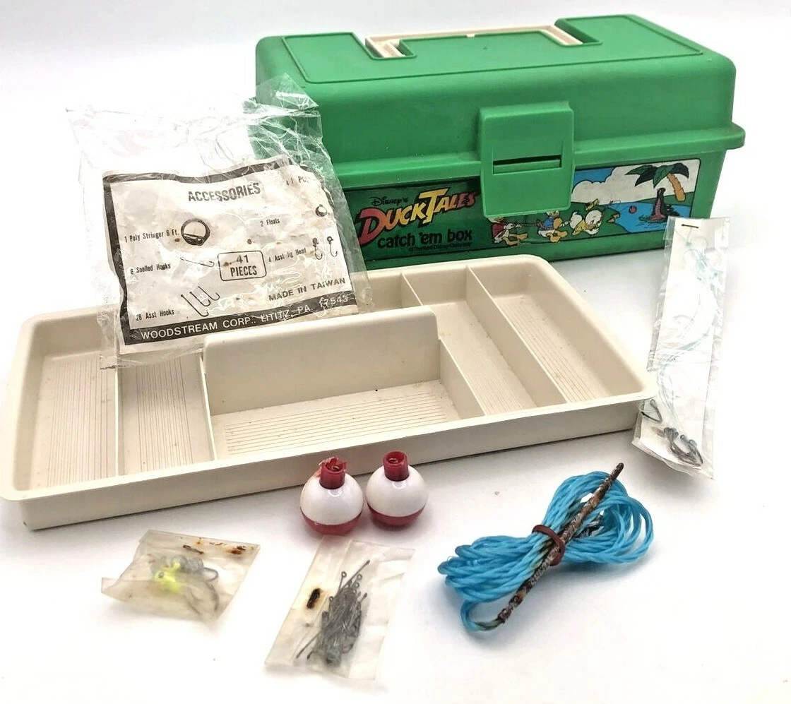 VTG Disney DuckTales Catch Em Box-Kid's Fishing Toy Storage Tackle