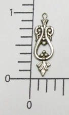 27394 - 4 Pc Lot Brass Victorian Dangle Jewelry Finding Silver Oxidized 