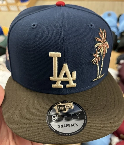 New Era Los Angeles Dodgers 9Fifty SnapBack Hat Navy Palm Trees 50th Anniversary