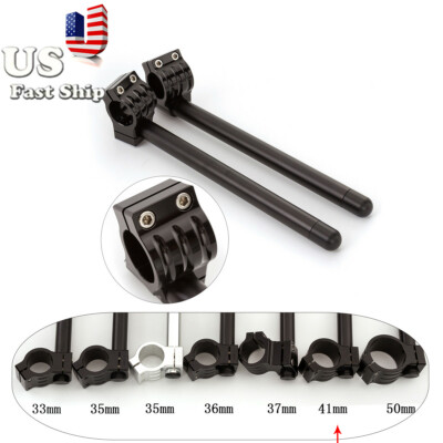 30-55mm Regular Rise CNC Clip Ons Handlebar +1''  Raised Bars in BLACK Aluminium