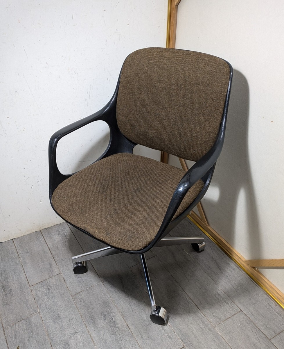 Vintage Chromcraft Mid Century Modern Rolling Office Bucket Seat