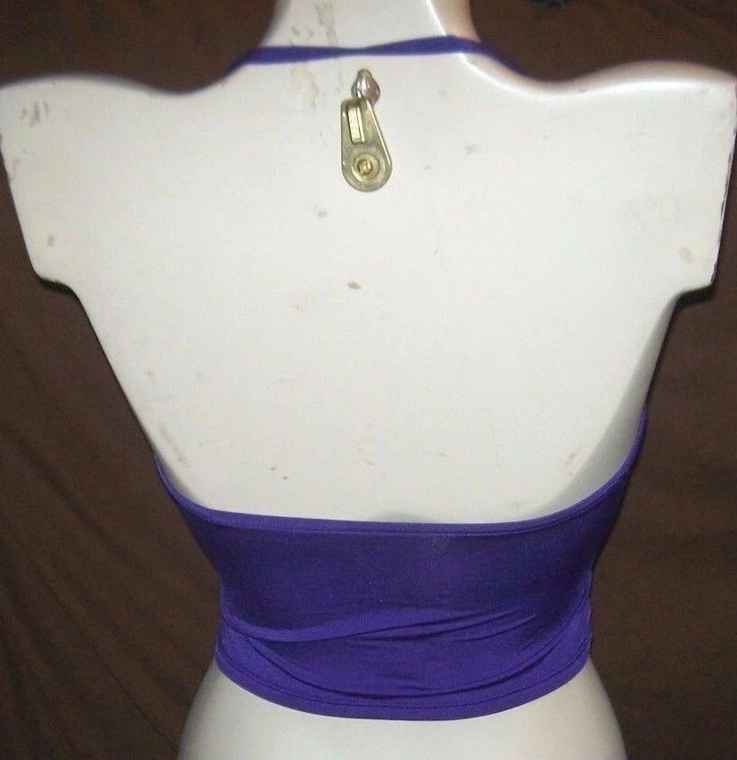 NUEVO RALPH LAUREN Talla S Pequeño TRAJE DE BAÑO Bikini Tankini Púrpura Sólido Top Foto 2 de 2