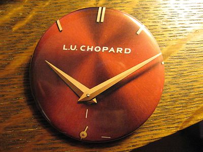 Louis Ulysse L.U. Chopard Red Wrist Watch Advertisement Pocket Lipstick Mirror