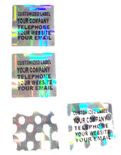 100 to 1000 Custom-Print GRID .75" Square Product Protection Hologram Labels
