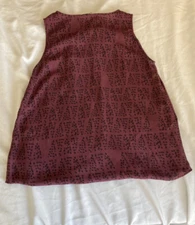 Collective Concepts Maroon Sleeveless Blouse. Size Medium