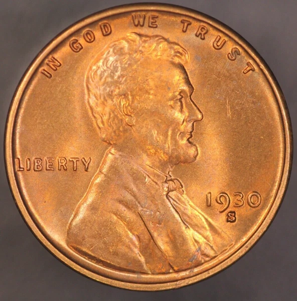 1930 S LINCOLN CENT-BU RED- FRESH FROM ORIGINAL COLLECTION-LOT AA-8292