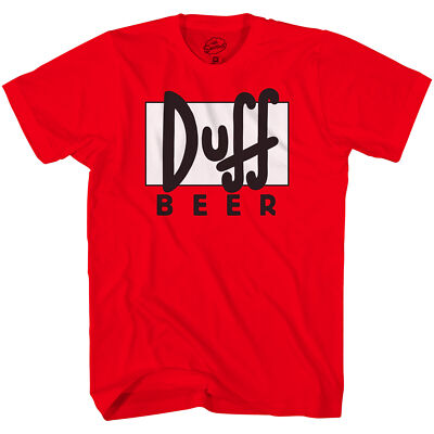 Adult Unisex The Simpsons Duff Beer Logo Red T-shirt