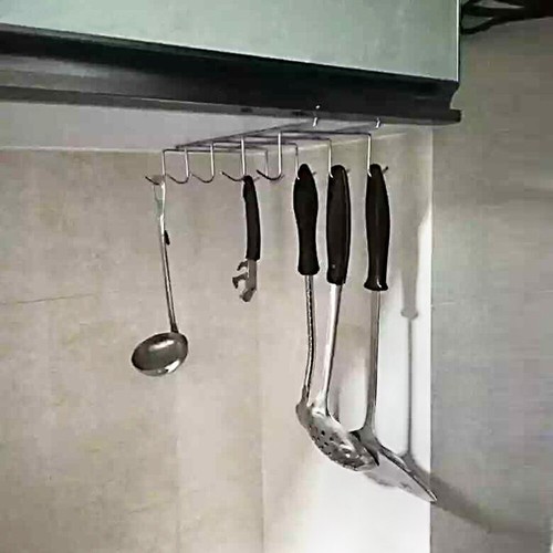 Shelf Cup Storage Rack 10 Hook Holder Mug Hanger Kitchen Cabinet Organiser-~ - Picture 8 of 8
