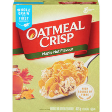 General Mills Oatmeal Crisp Breakfast Cereal, Maple Nut, High Fibre and Whole Gr